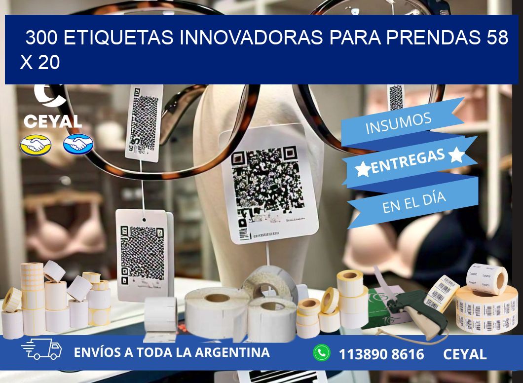 300 ETIQUETAS INNOVADORAS PARA PRENDAS 58 x 20