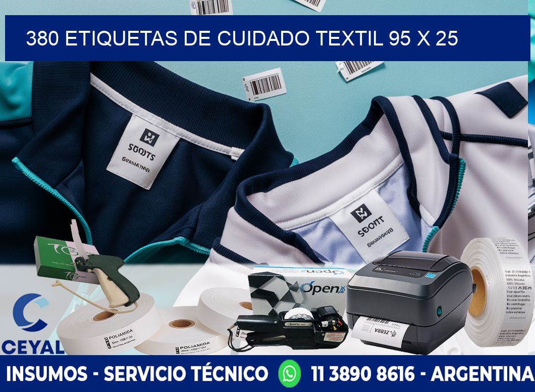 380 ETIQUETAS DE CUIDADO TEXTIL 95 x 25