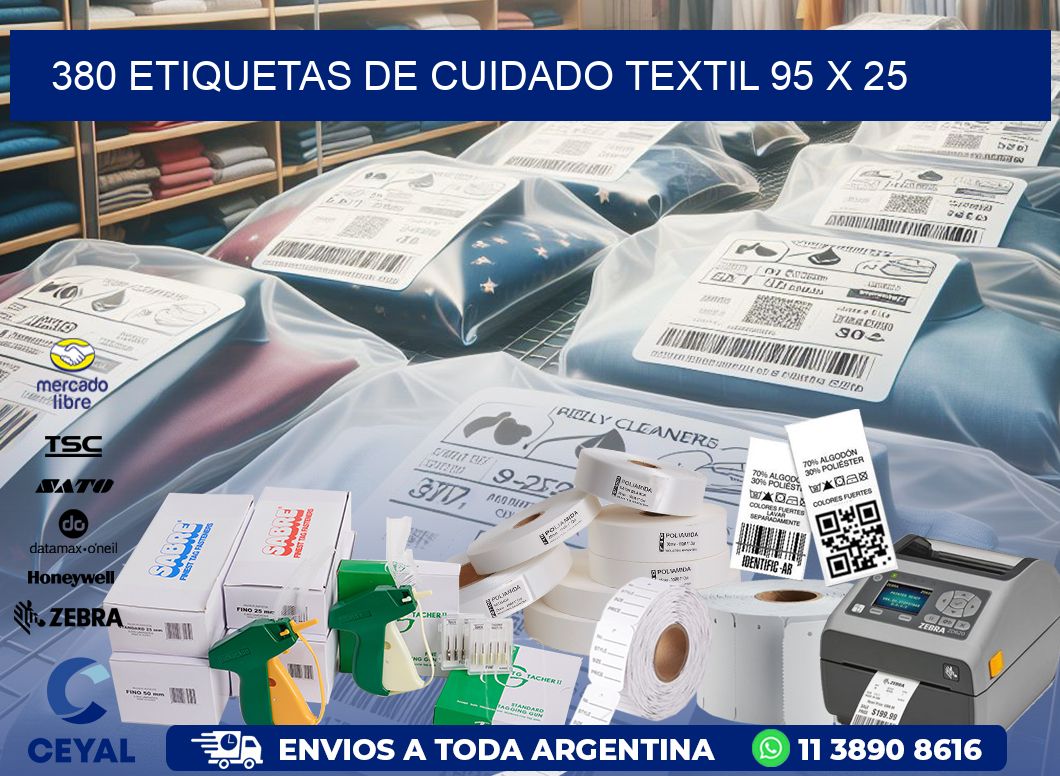 380 ETIQUETAS DE CUIDADO TEXTIL 95 x 25
