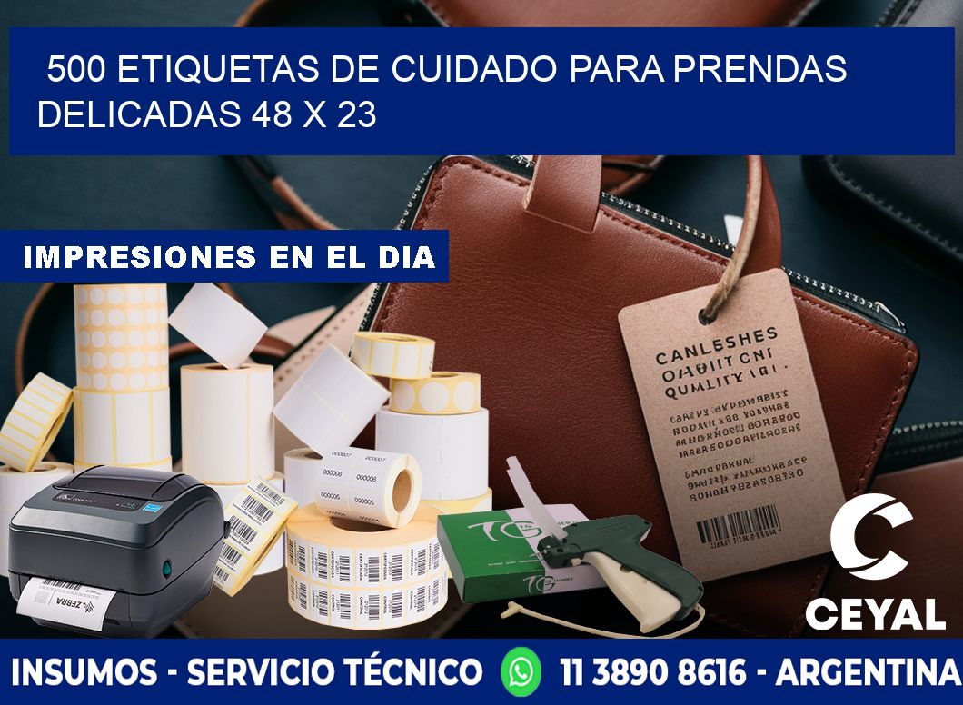 500 ETIQUETAS DE CUIDADO PARA PRENDAS DELICADAS 48 x 23