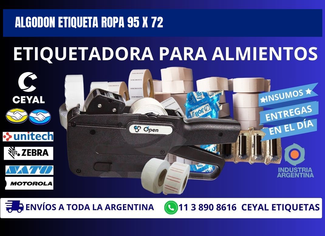 ALGODON ETIQUETA ROPA 95 x 72