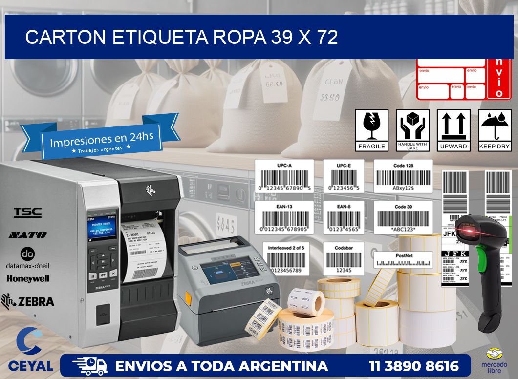 CARTON ETIQUETA ROPA 39 x 72