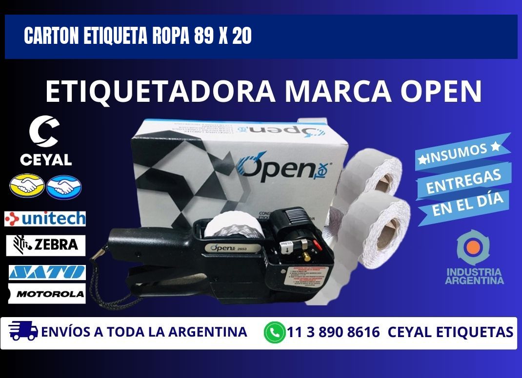 CARTON ETIQUETA ROPA 89 x 20