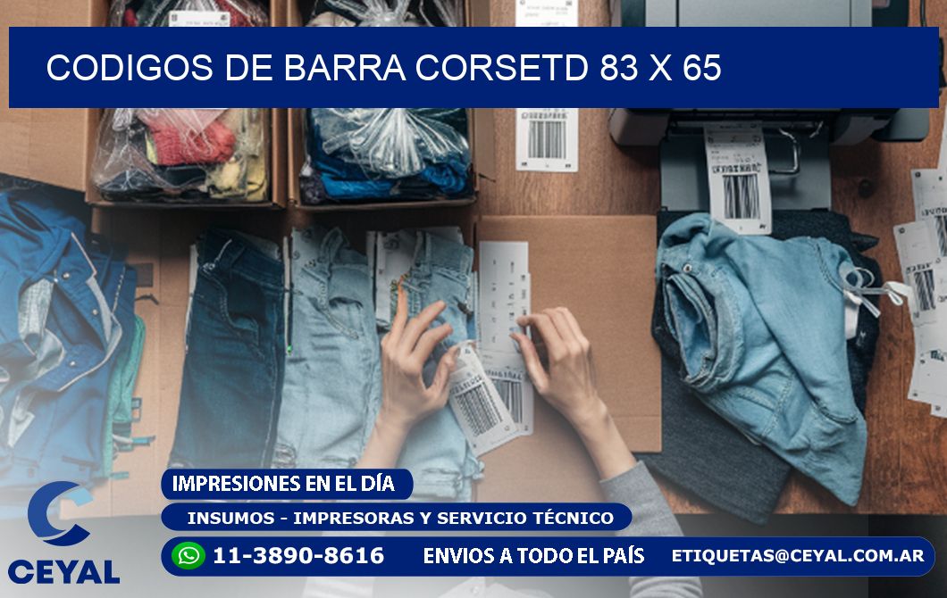 CODIGOS DE BARRA CORSETD 83 x 65