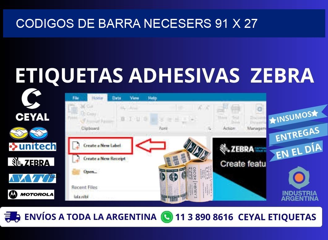 CODIGOS DE BARRA NECESERS 91 x 27