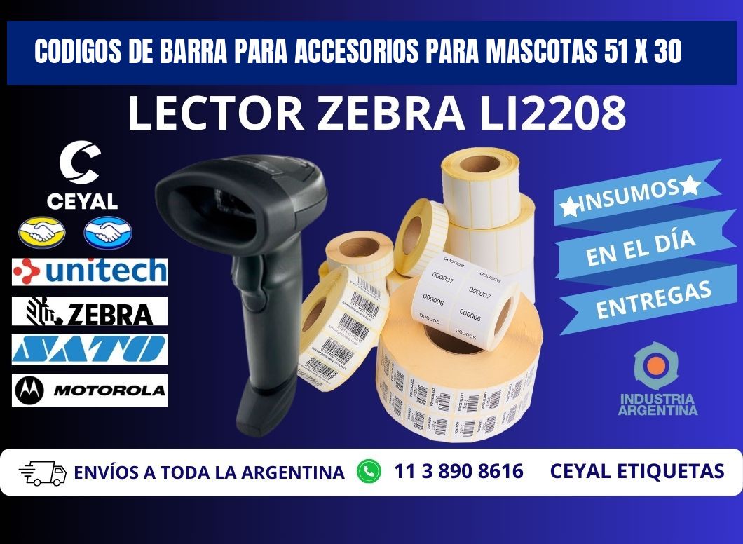 CODIGOS DE BARRA PARA ACCESORIOS PARA MASCOTAS 51 x 30