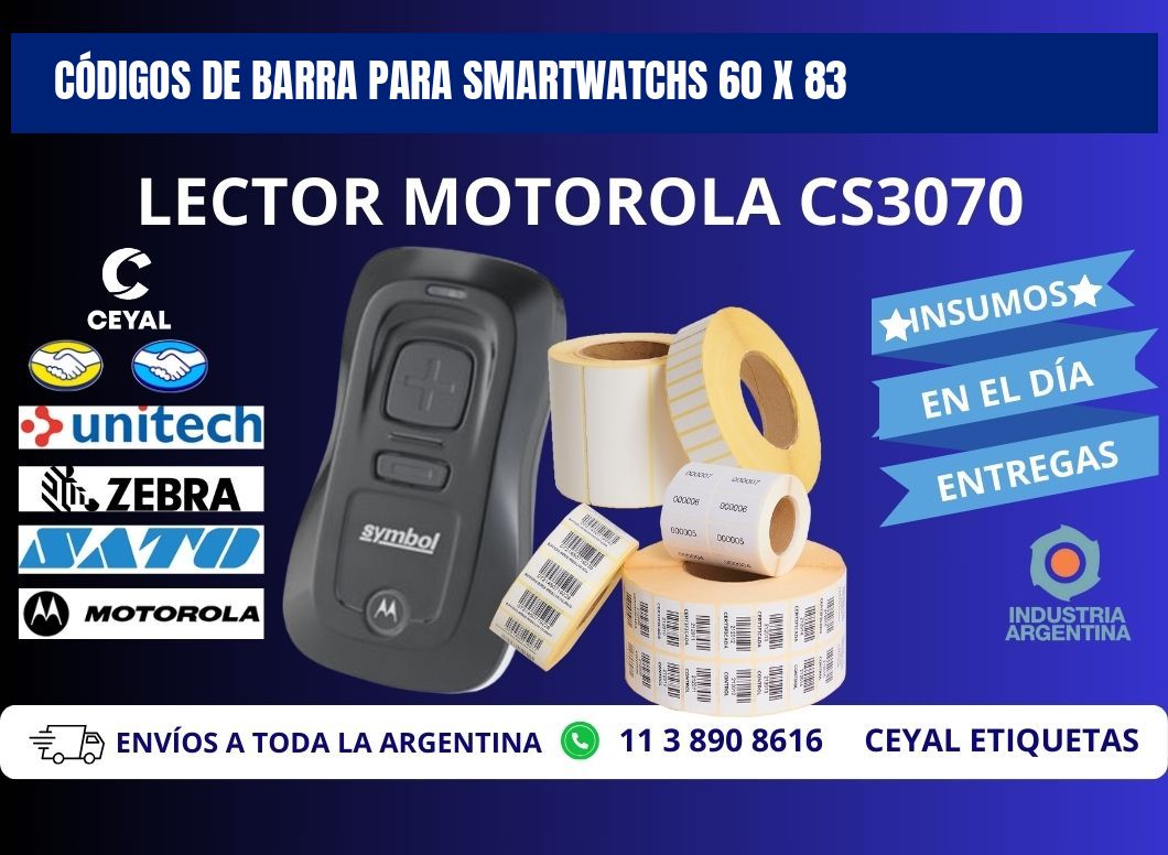 CÓDIGOS DE BARRA PARA SMARTWATCHS 60 x 83