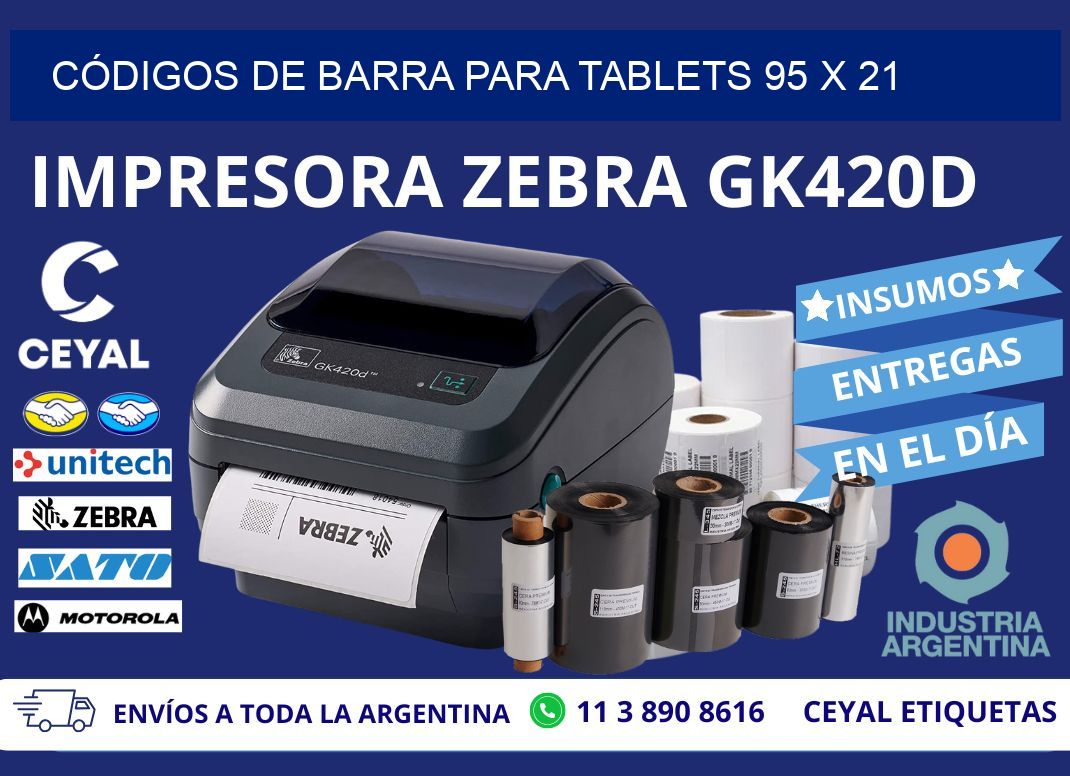 CÓDIGOS DE BARRA PARA TABLETS 95 x 21