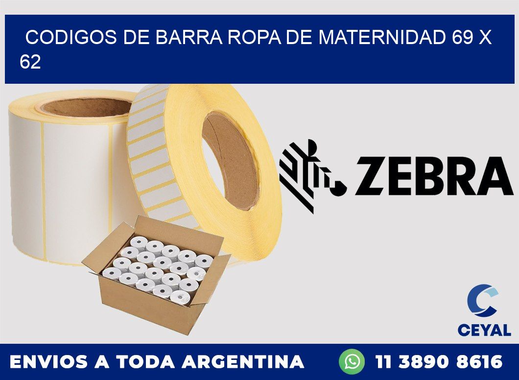 CODIGOS DE BARRA ROPA DE MATERNIDAD 69 x 62