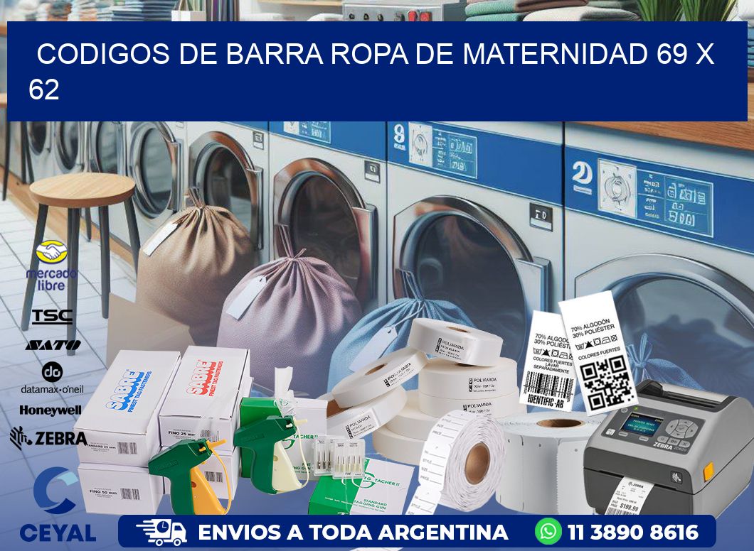 CODIGOS DE BARRA ROPA DE MATERNIDAD 69 x 62