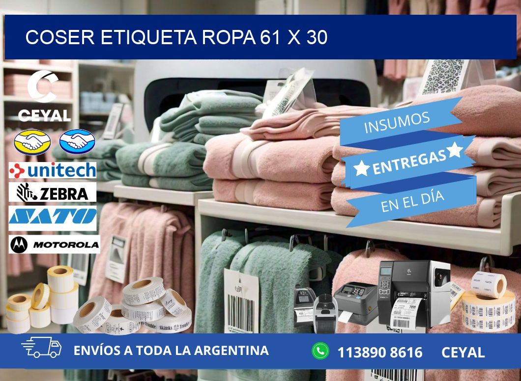 COSER ETIQUETA ROPA 61 x 30