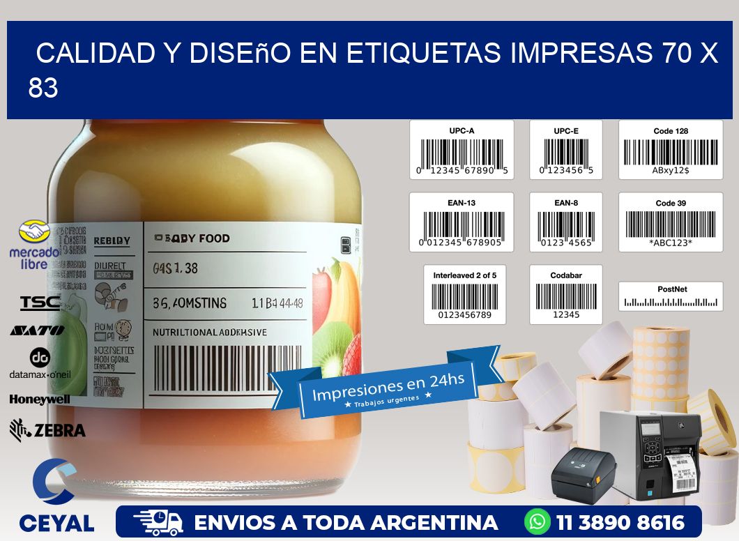 Calidad y Diseño en Etiquetas Impresas 70 x 83
