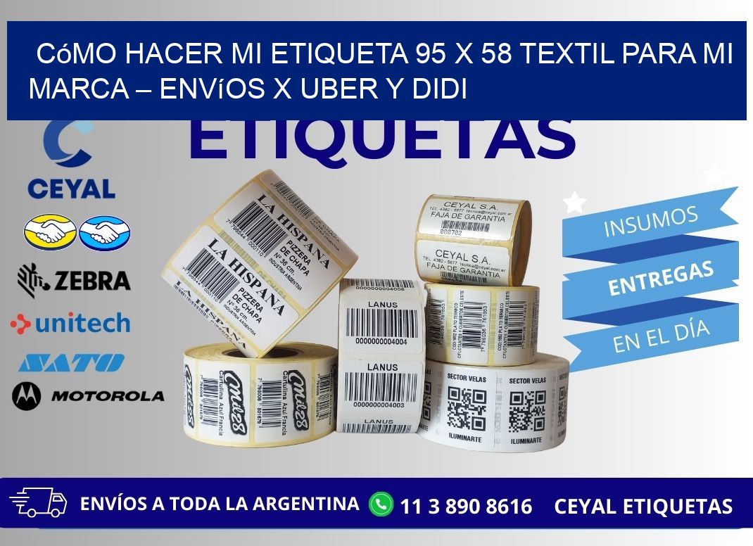 Cómo hacer mi Etiqueta 95 x 58 textil para mi marca – Envíos x Uber y DiDi