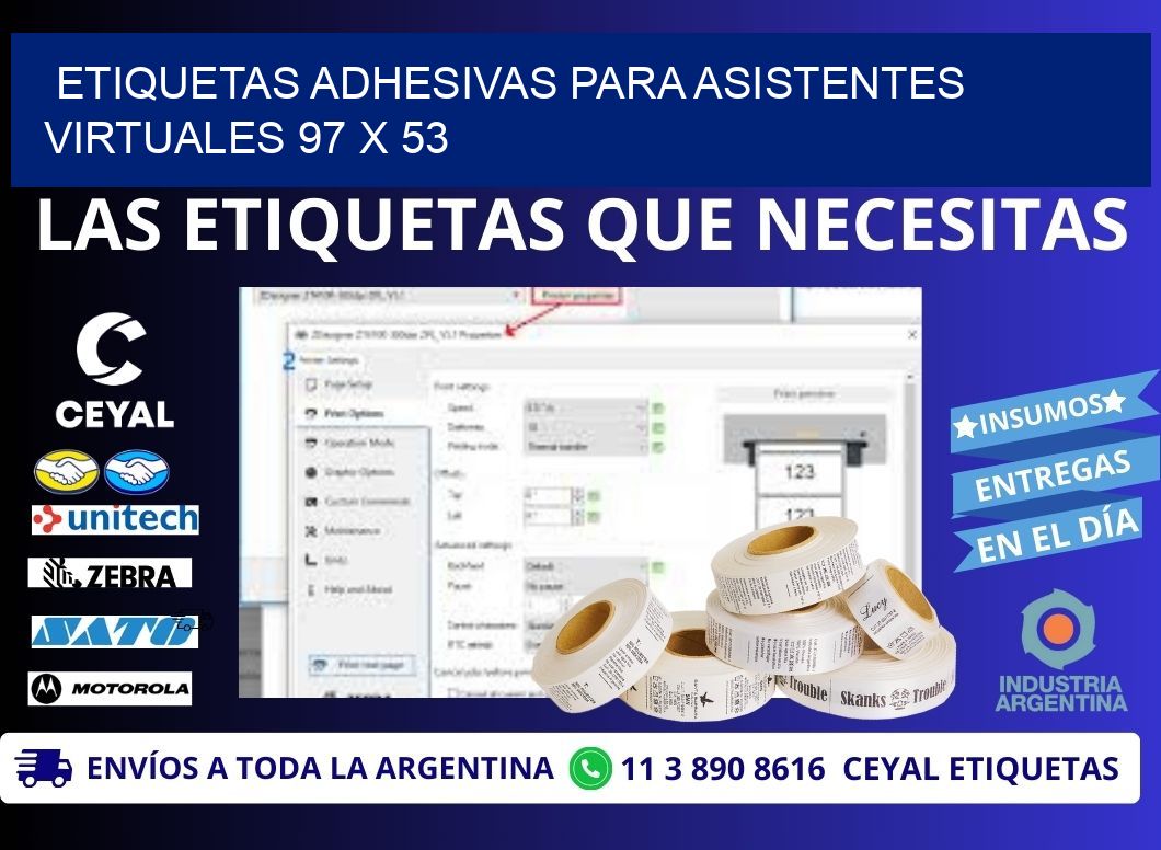 ETIQUETAS ADHESIVAS PARA ASISTENTES VIRTUALES 97 x 53