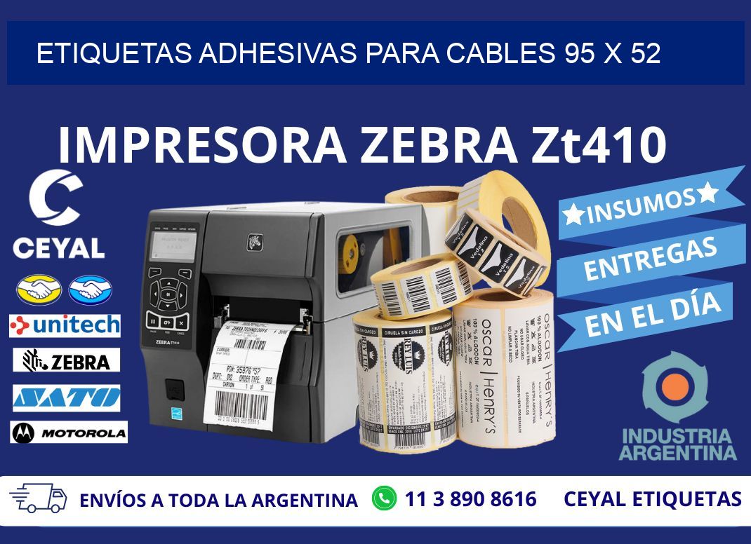 ETIQUETAS ADHESIVAS PARA CABLES 95 x 52