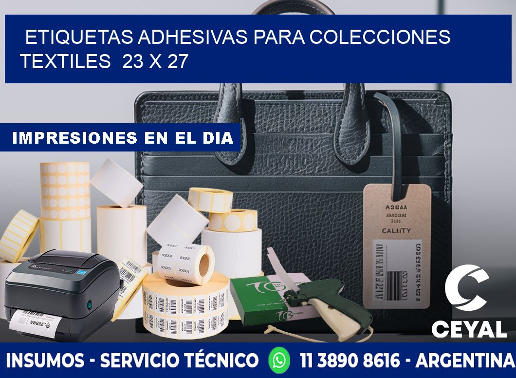 ETIQUETAS ADHESIVAS PARA COLECCIONES TEXTILES  23 x 27