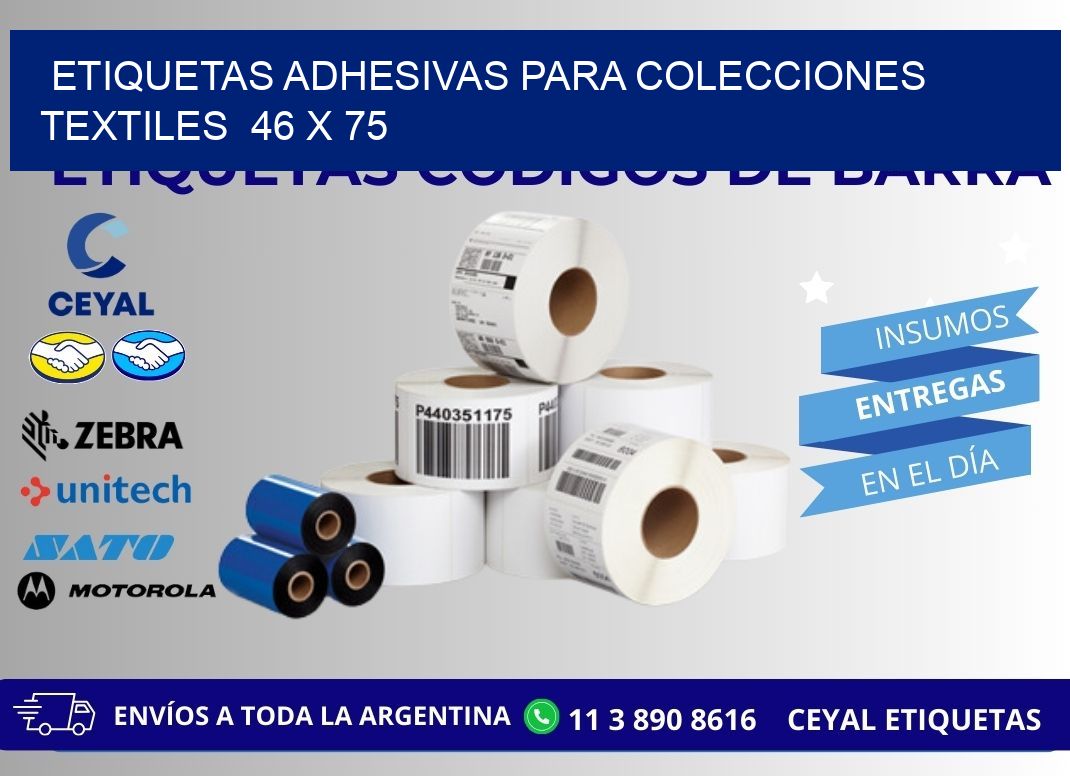 ETIQUETAS ADHESIVAS PARA COLECCIONES TEXTILES  46 x 75