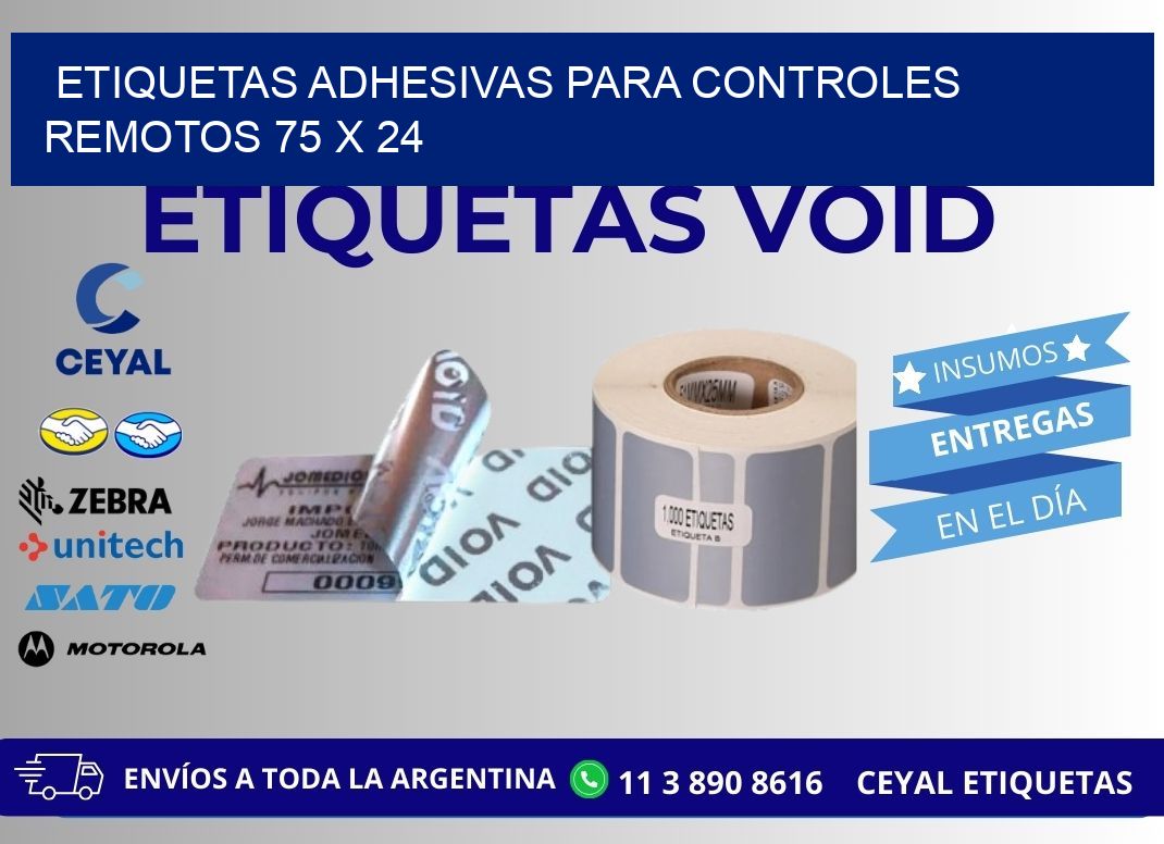 ETIQUETAS ADHESIVAS PARA CONTROLES REMOTOS 75 x 24