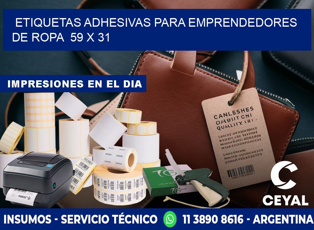 ETIQUETAS ADHESIVAS PARA EMPRENDEDORES DE ROPA  59 x 31