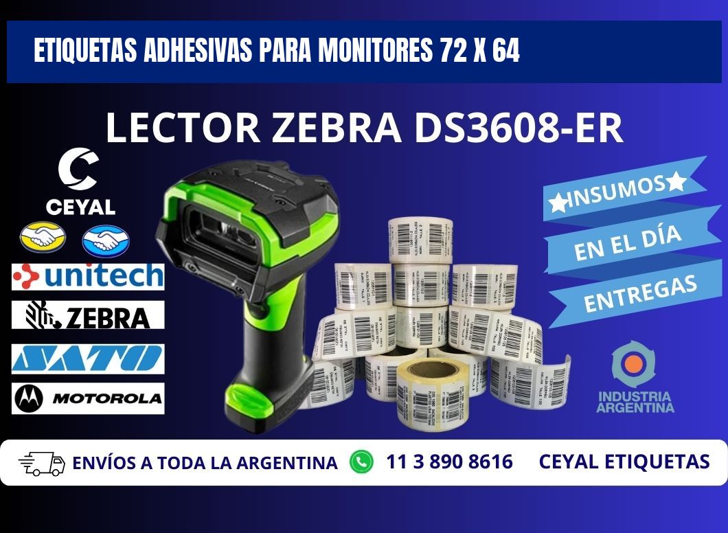 ETIQUETAS ADHESIVAS PARA MONITORES 72 x 64