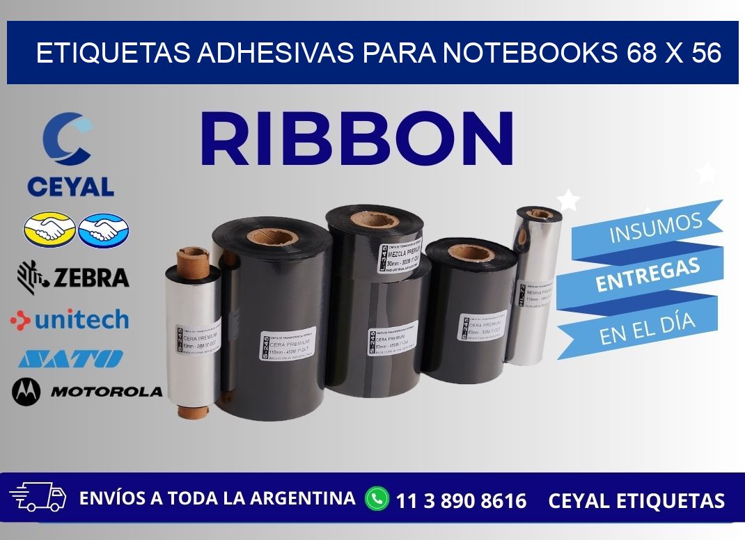 ETIQUETAS ADHESIVAS PARA NOTEBOOKS 68 x 56