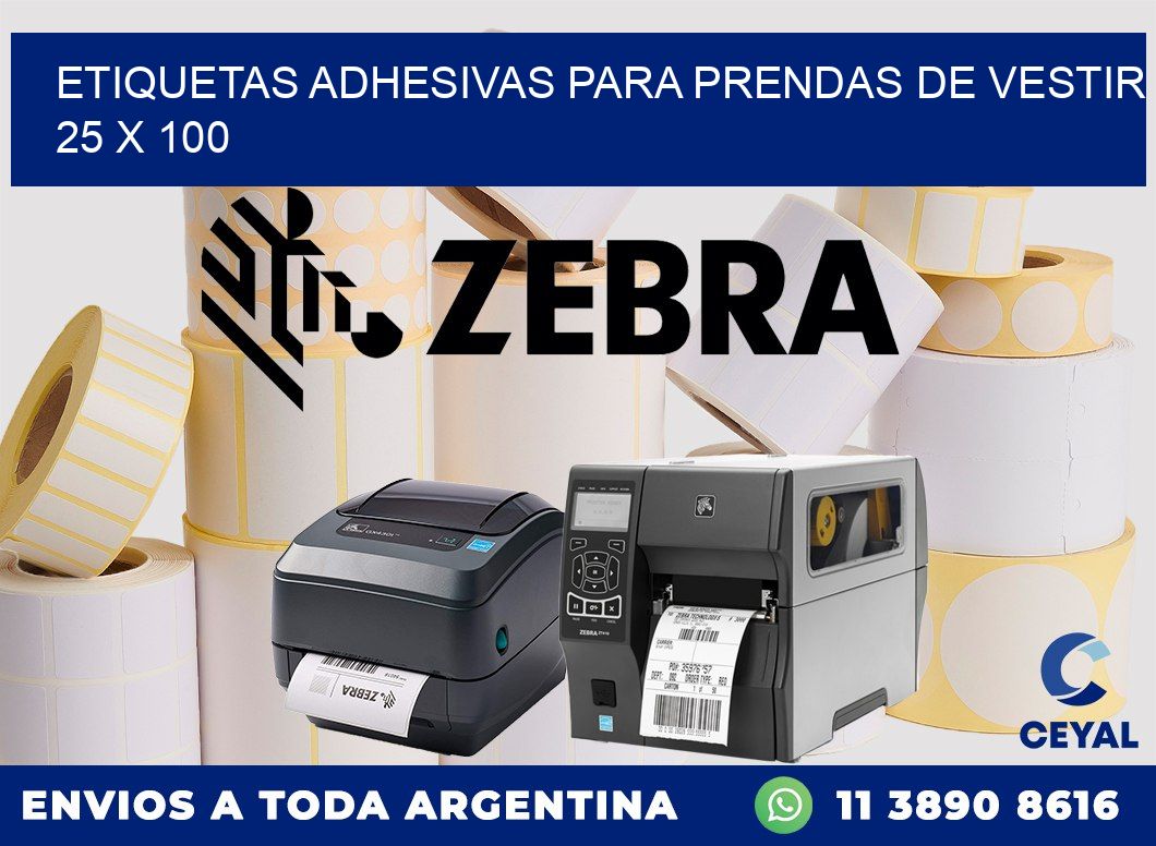 ETIQUETAS ADHESIVAS PARA PRENDAS DE VESTIR  25 x 100