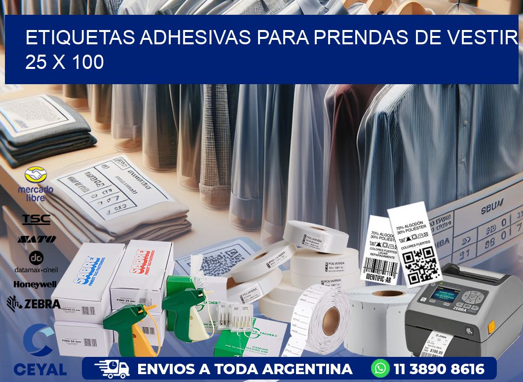 ETIQUETAS ADHESIVAS PARA PRENDAS DE VESTIR  25 x 100