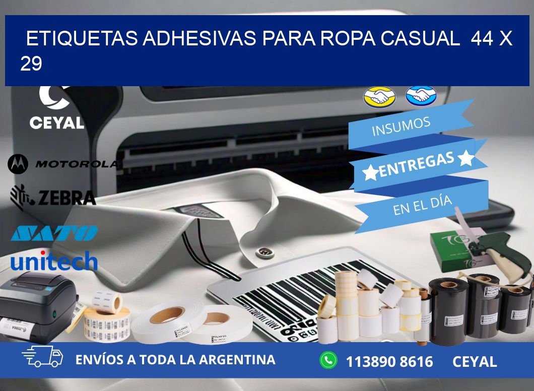 ETIQUETAS ADHESIVAS PARA ROPA CASUAL  44 x 29