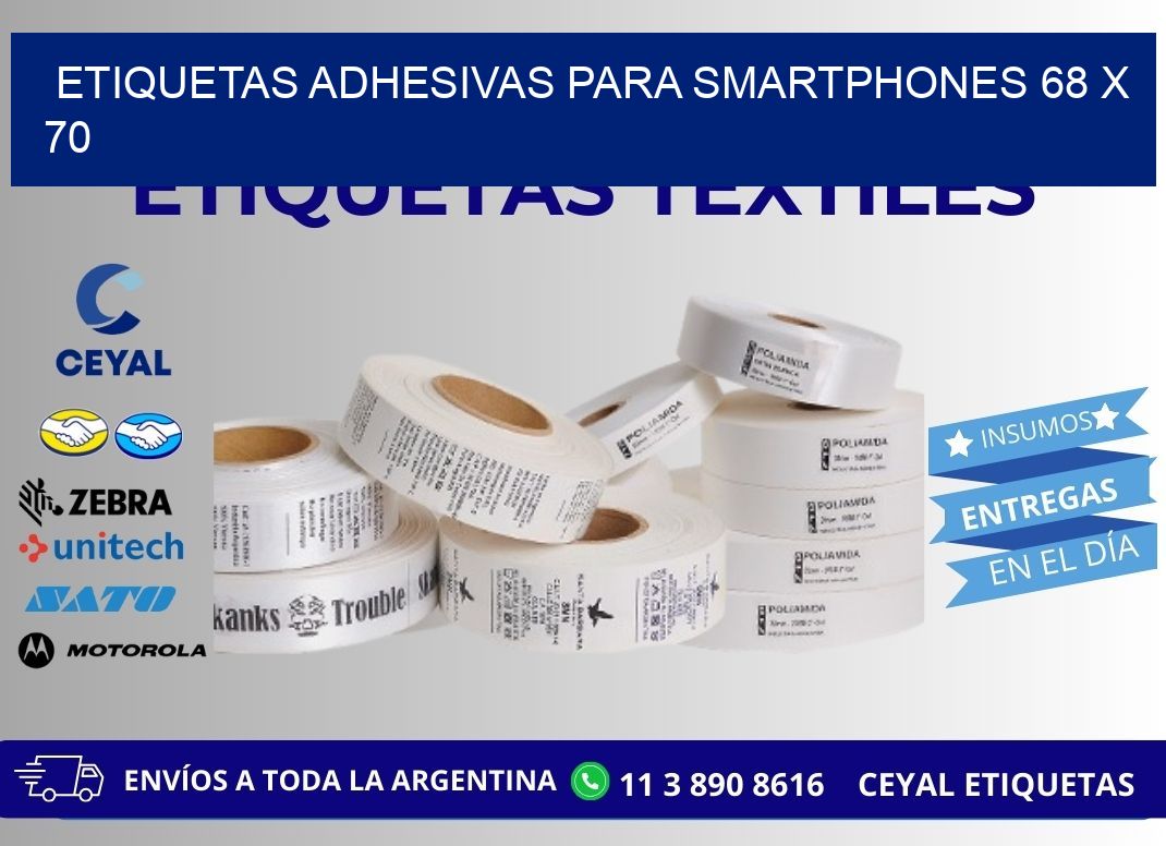 ETIQUETAS ADHESIVAS PARA SMARTPHONES 68 x 70