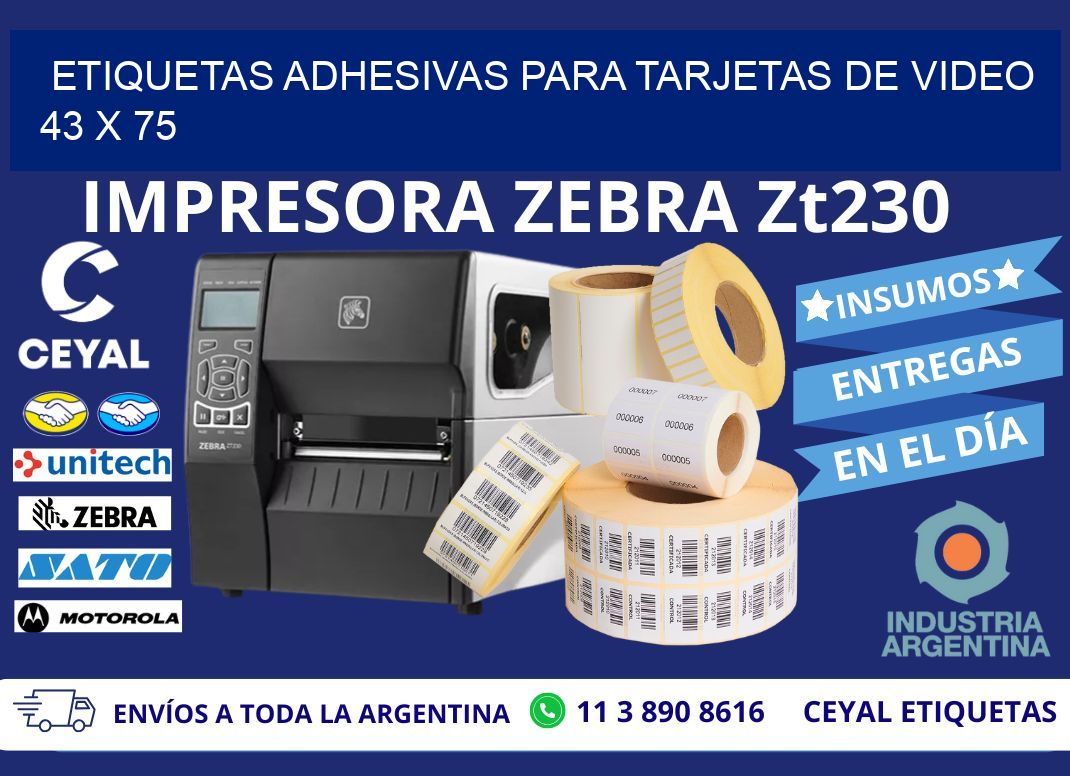 ETIQUETAS ADHESIVAS PARA TARJETAS DE VIDEO 43 x 75