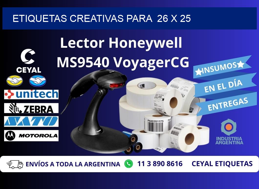 ETIQUETAS CREATIVAS PARA  26 x 25