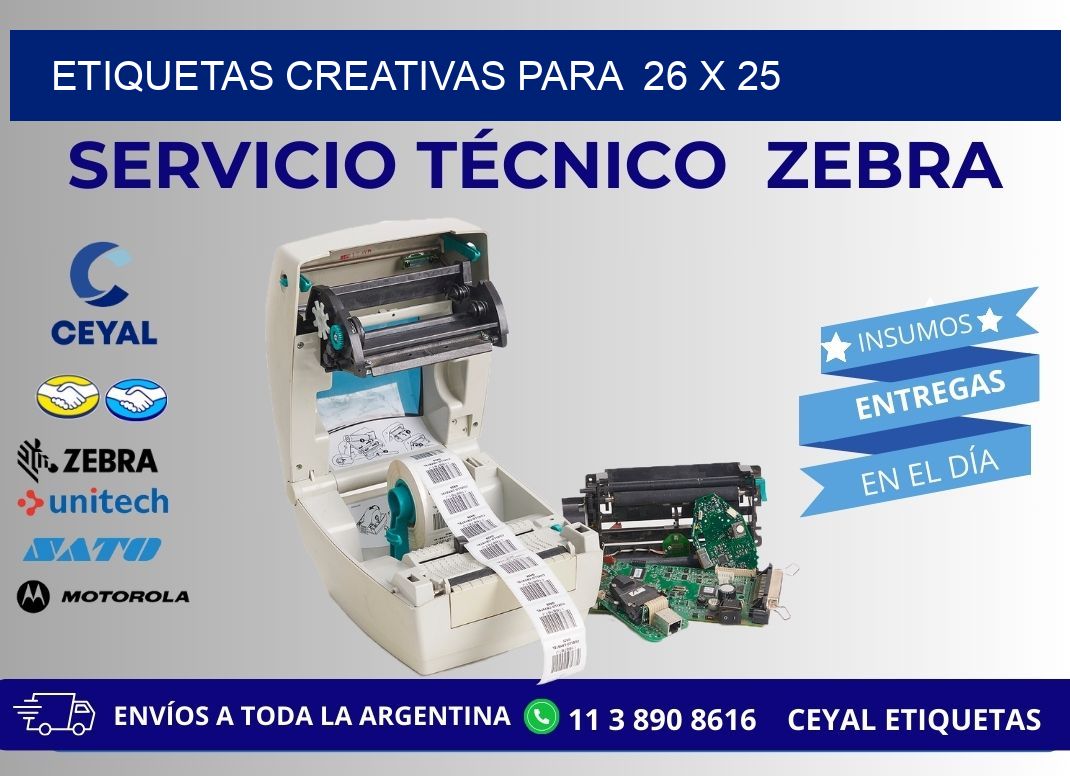 ETIQUETAS CREATIVAS PARA  26 x 25