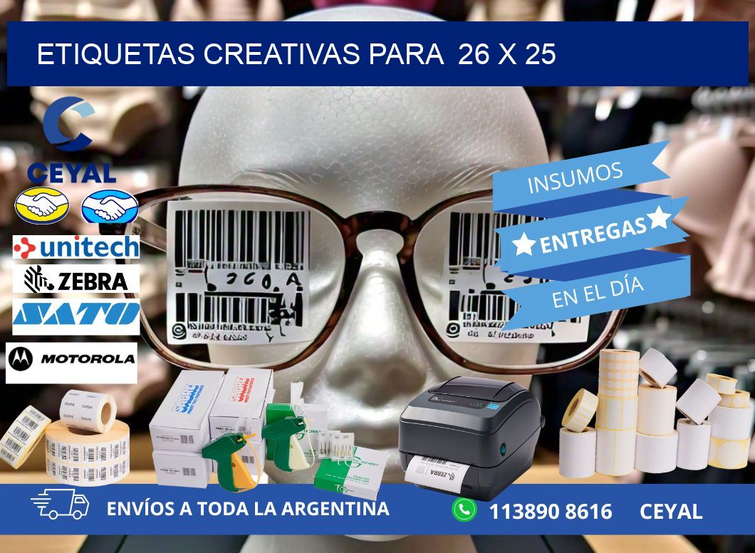 ETIQUETAS CREATIVAS PARA  26 x 25