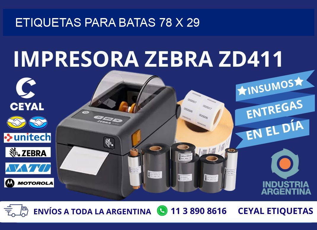 ETIQUETAS PARA BATAS 78 x 29