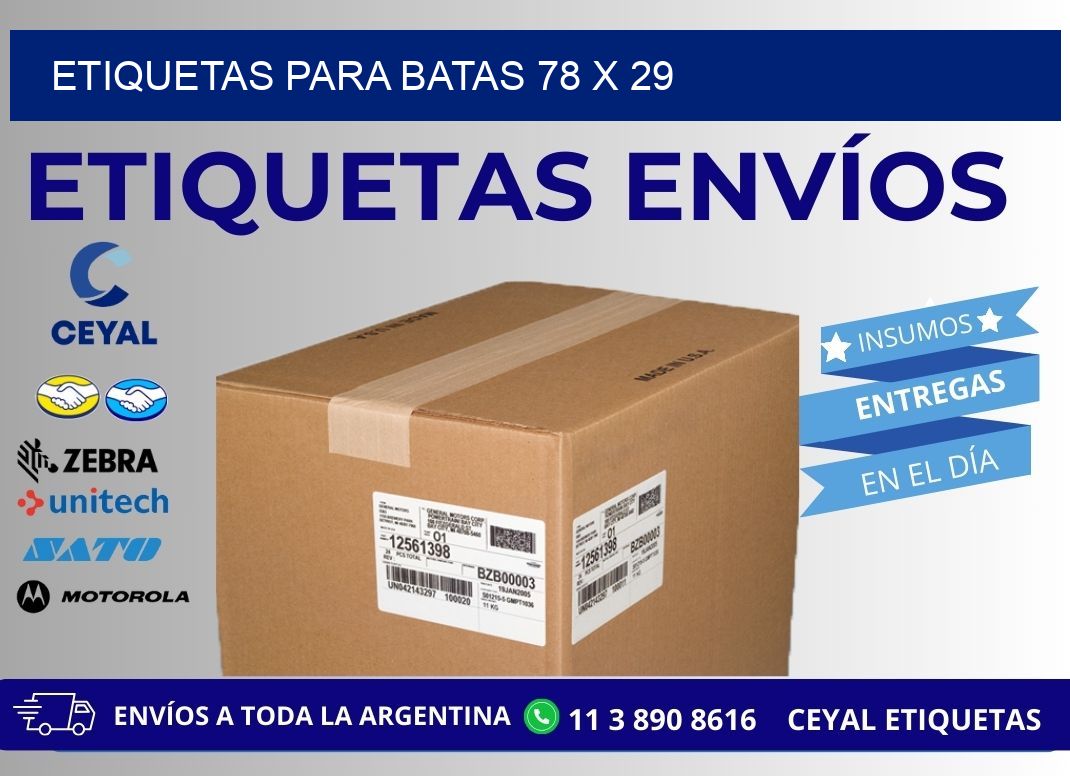 ETIQUETAS PARA BATAS 78 x 29