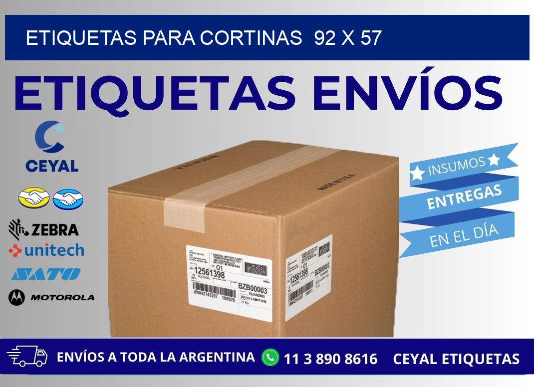 ETIQUETAS PARA CORTINAS  92 x 57