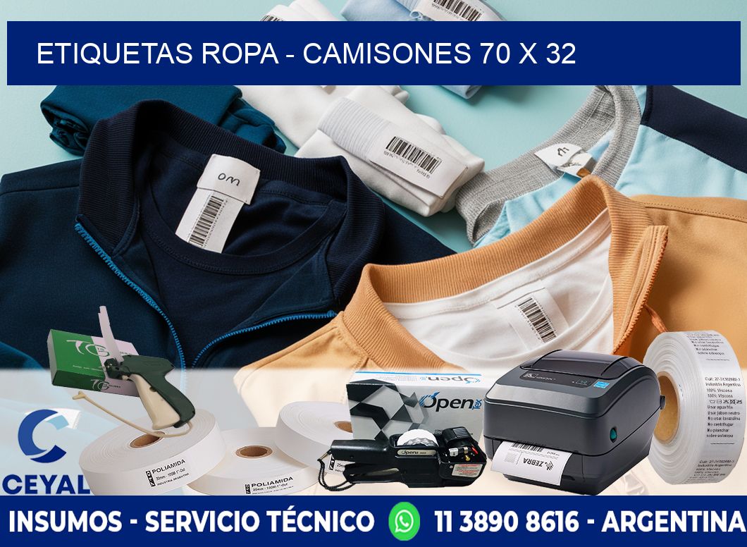 ETIQUETAS ROPA - CAMISONES 70 x 32