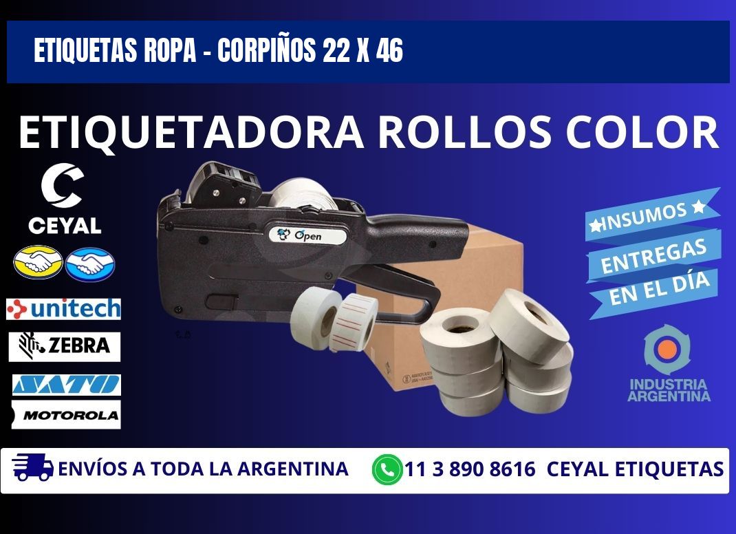 ETIQUETAS ROPA - CORPIÑOS 22 x 46