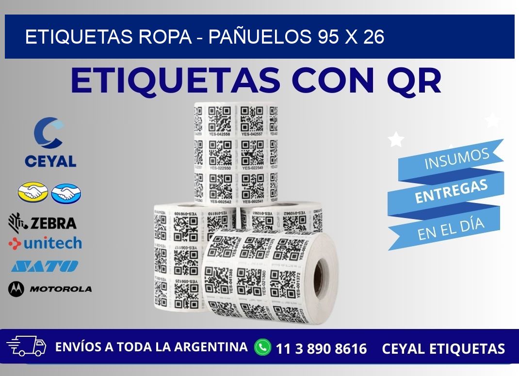 ETIQUETAS ROPA – PAÑUELOS 95 x 26