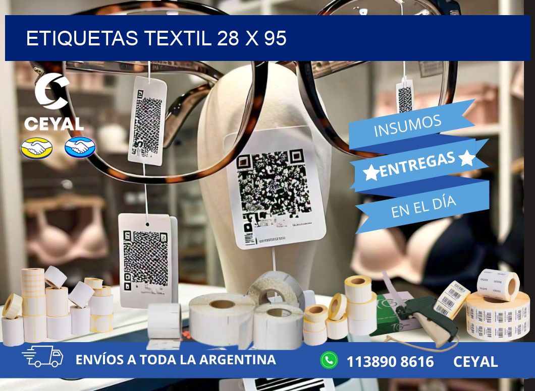 ETIQUETAS TEXTIL 28 x 95