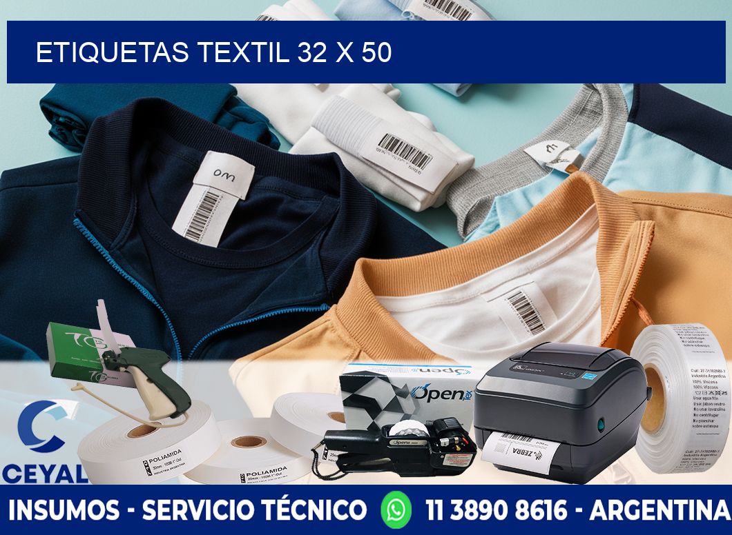 ETIQUETAS TEXTIL 32 x 50