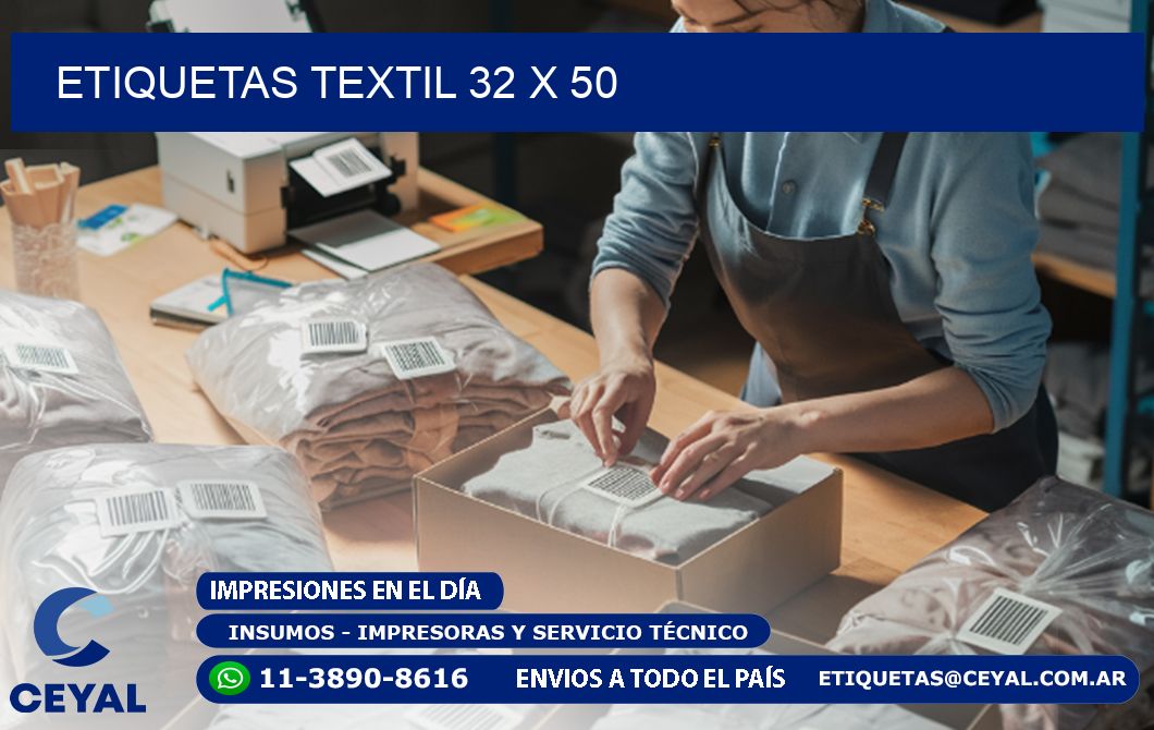 ETIQUETAS TEXTIL 32 x 50