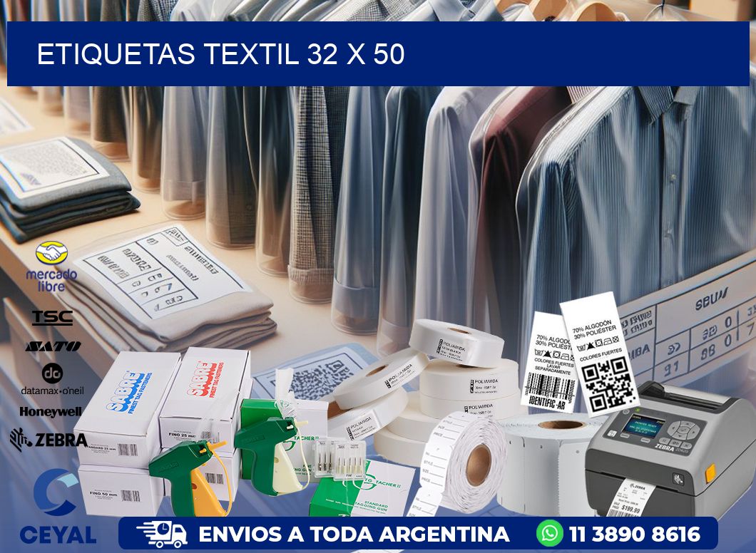 ETIQUETAS TEXTIL 32 x 50