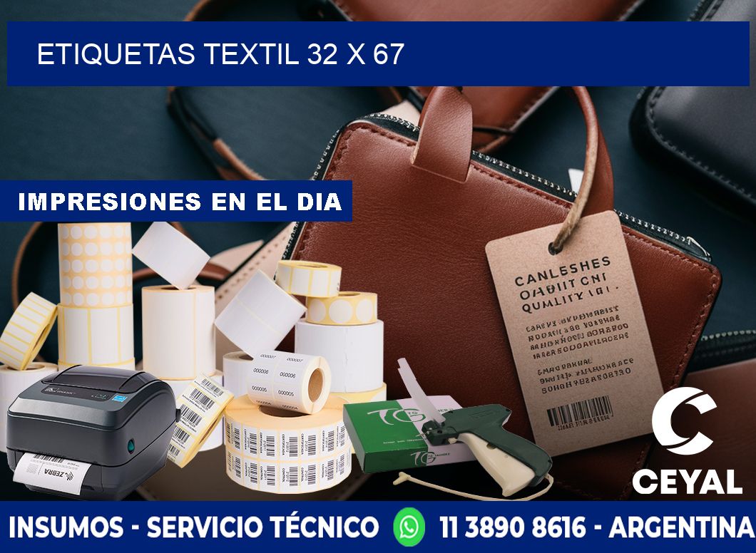 ETIQUETAS TEXTIL 32 x 67