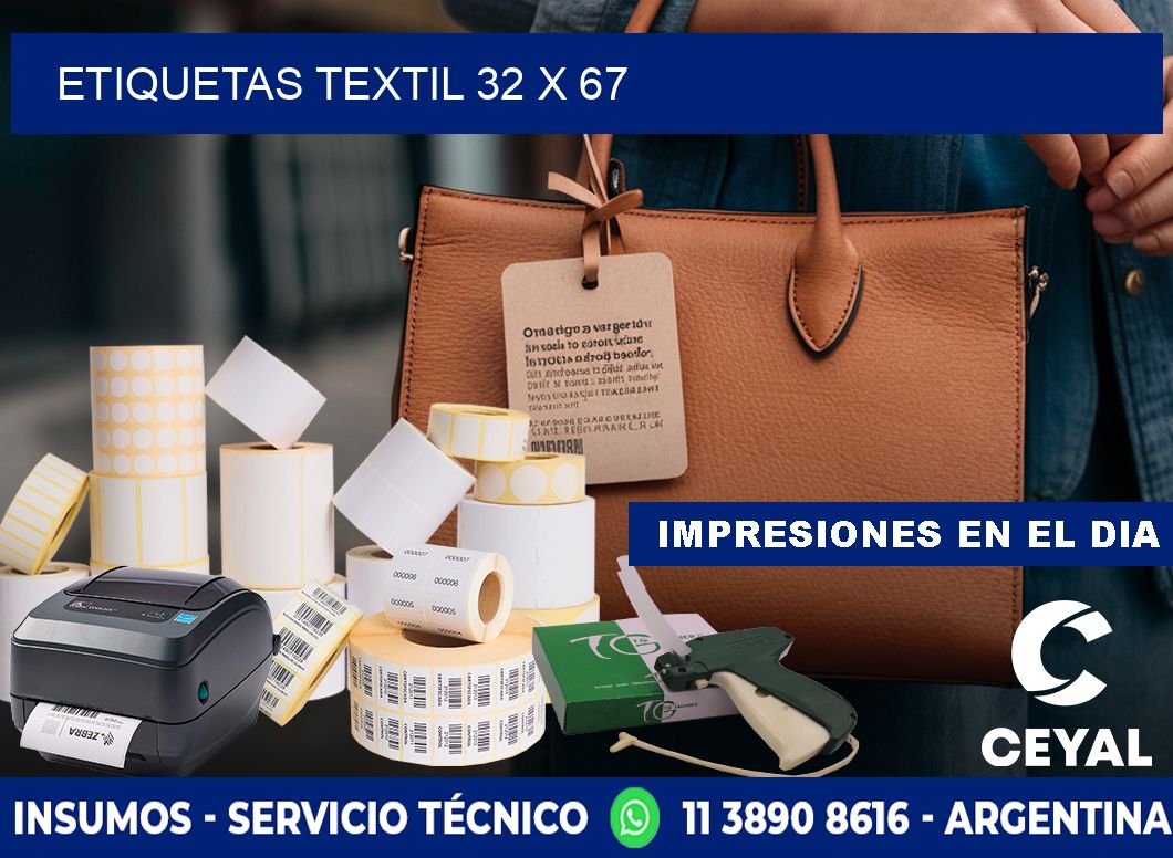 ETIQUETAS TEXTIL 32 x 67