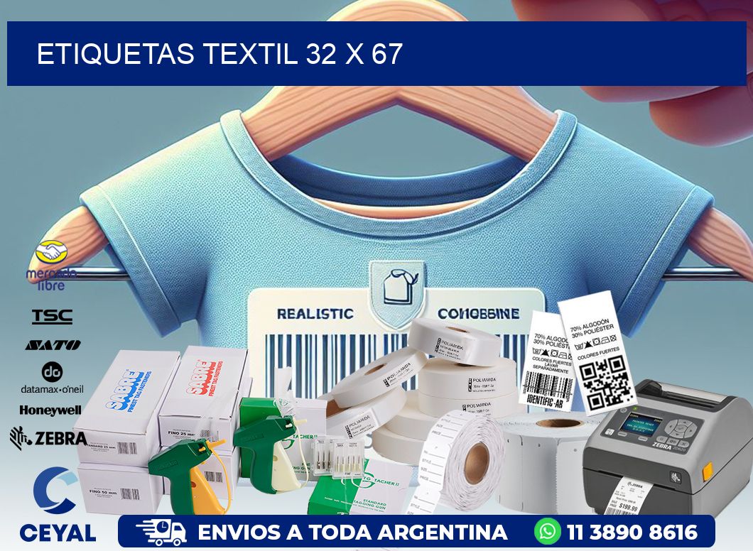 ETIQUETAS TEXTIL 32 x 67