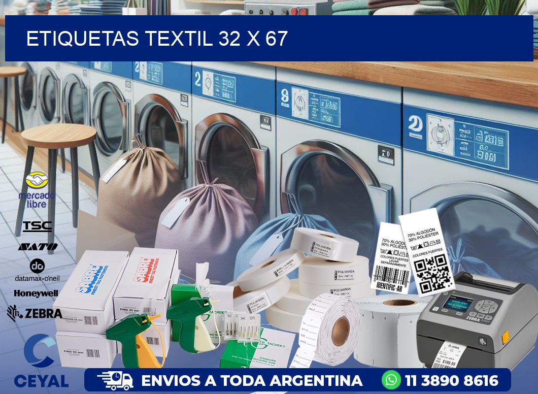 ETIQUETAS TEXTIL 32 x 67