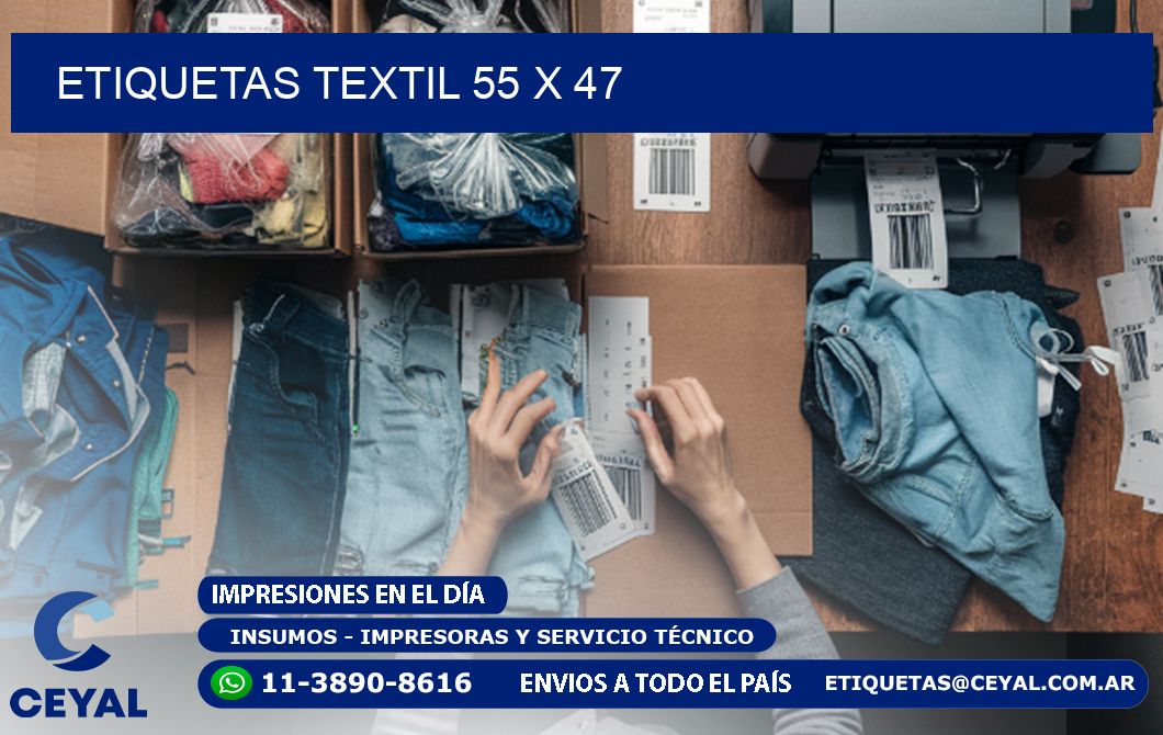 ETIQUETAS TEXTIL 55 x 47