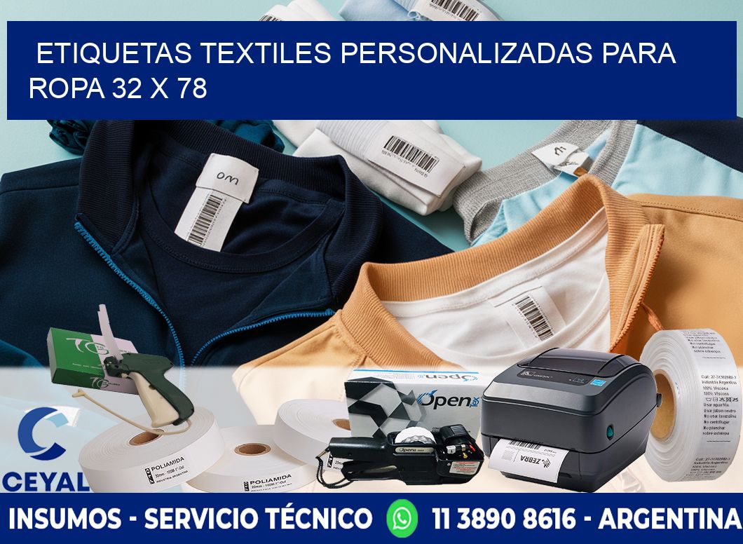 ETIQUETAS TEXTILES PERSONALIZADAS PARA ROPA 32 x 78