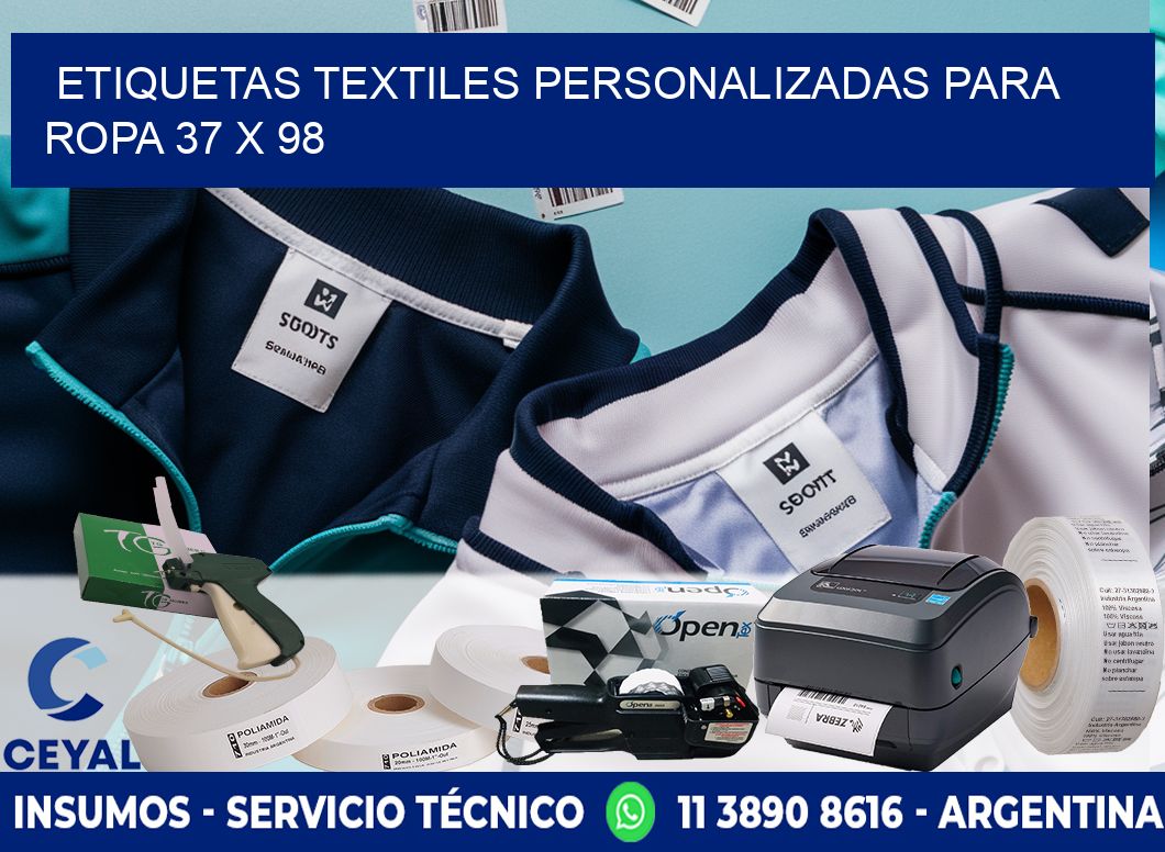 ETIQUETAS TEXTILES PERSONALIZADAS PARA ROPA 37 x 98